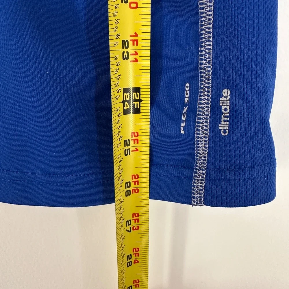 Adidas Climalite Shirt Mens Medium Solid Blue Short‎ Sleeve Flex 360 Activewear